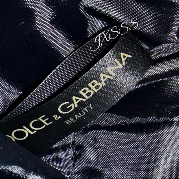 Black-Gold (Velour) Dolce & Gabbana Beauty Large Cosmetic-Makeup Bag - Picture 16 of 16